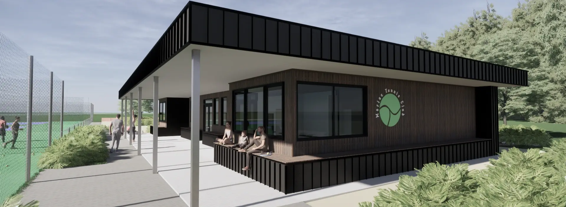 Render of the Mount Moriac Netball and Tennis Pavilion