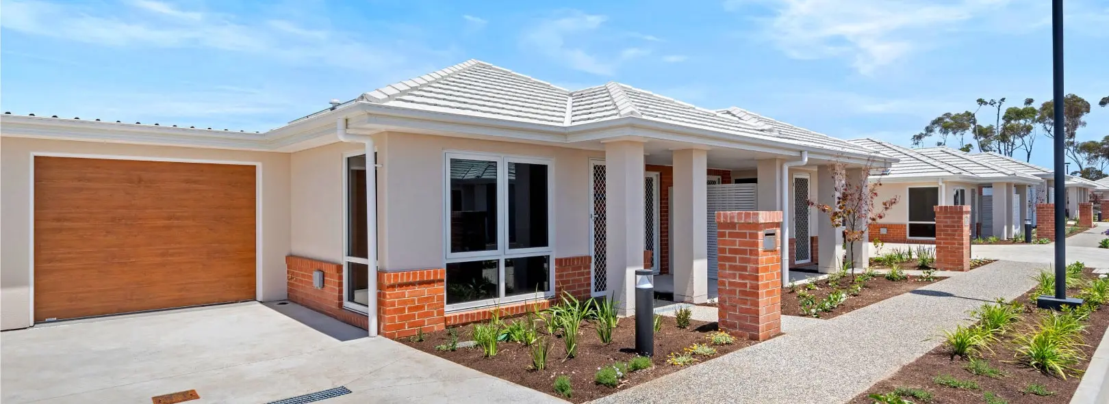 A row of one-storey houses at Highton Retirement Village