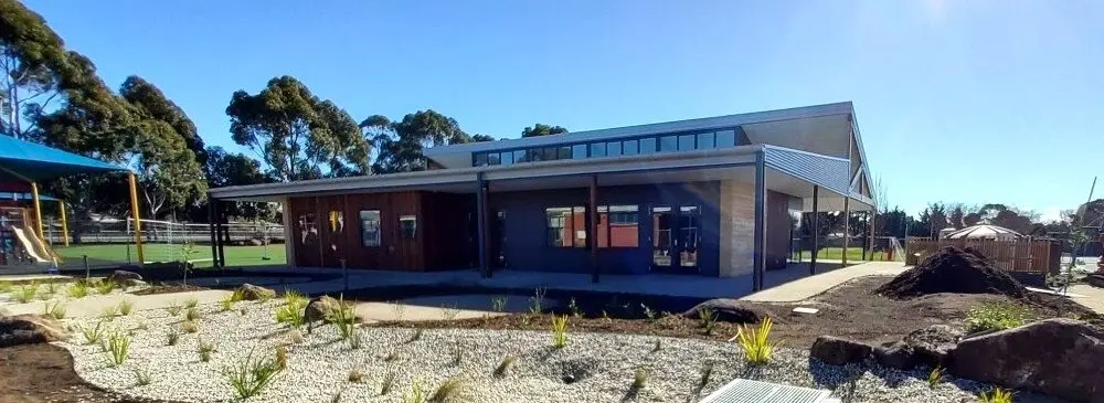 Exterior of St Mary MacKillop Primary School and landscaping